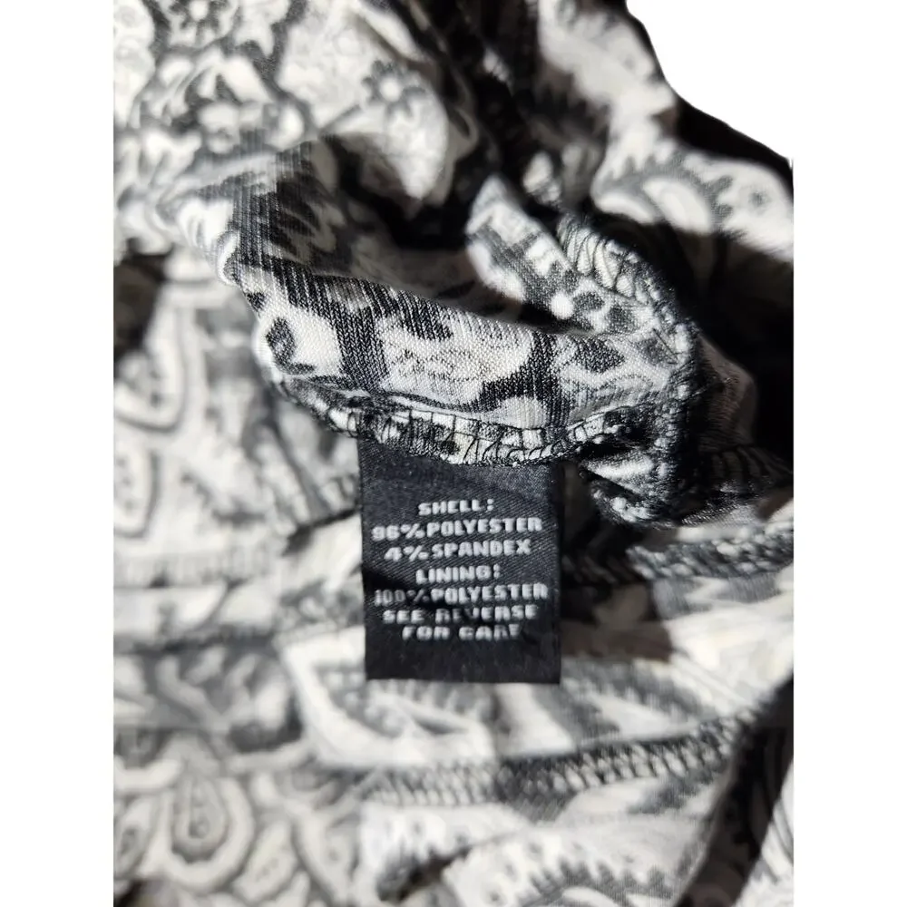 MSK Black & White Sequin Ruffle Hem Party Cocktail Dress Size M A1.11